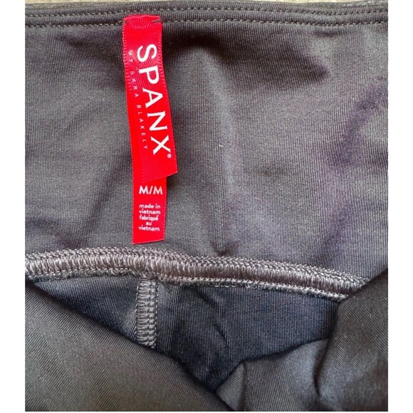 Spanx Faux Leather Leggings High Waisted Tummy Control Black Size M - Picture 6 of 6